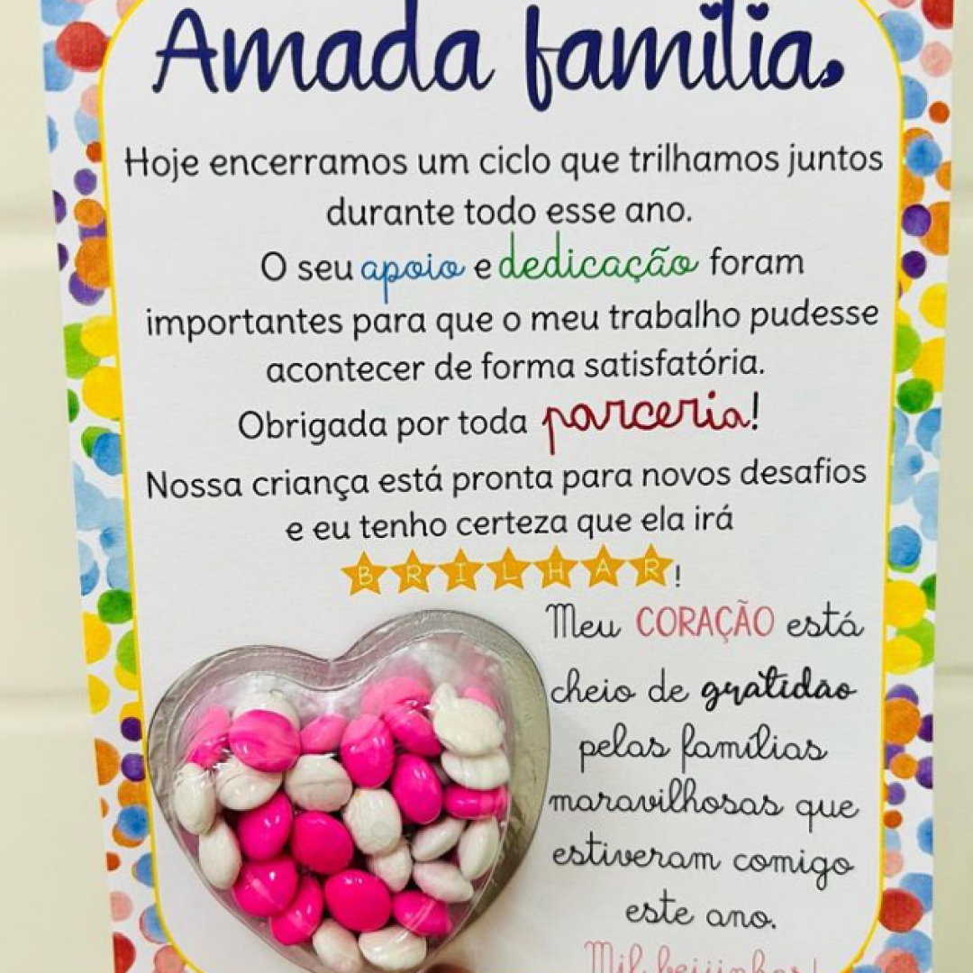 CARTÃO AGRADECIMENTO FAMÍLIAS foto